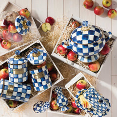 Royal Check Blue Enamel Butter Box