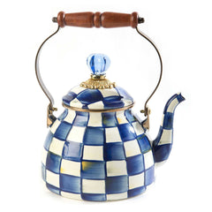 Royal Check Blue Enamel Tea Kettle 1,89L