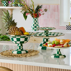 Emerald Check Large Compote