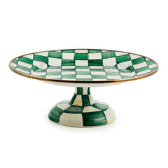 Emerald Check Small Pedestal Platter
