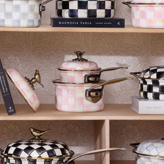 Rosy Check Enamel 1 Qt. Saucepan