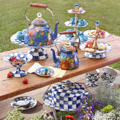 Flower Market Blue Enamel Tea Kettle - Lapis 2.84L