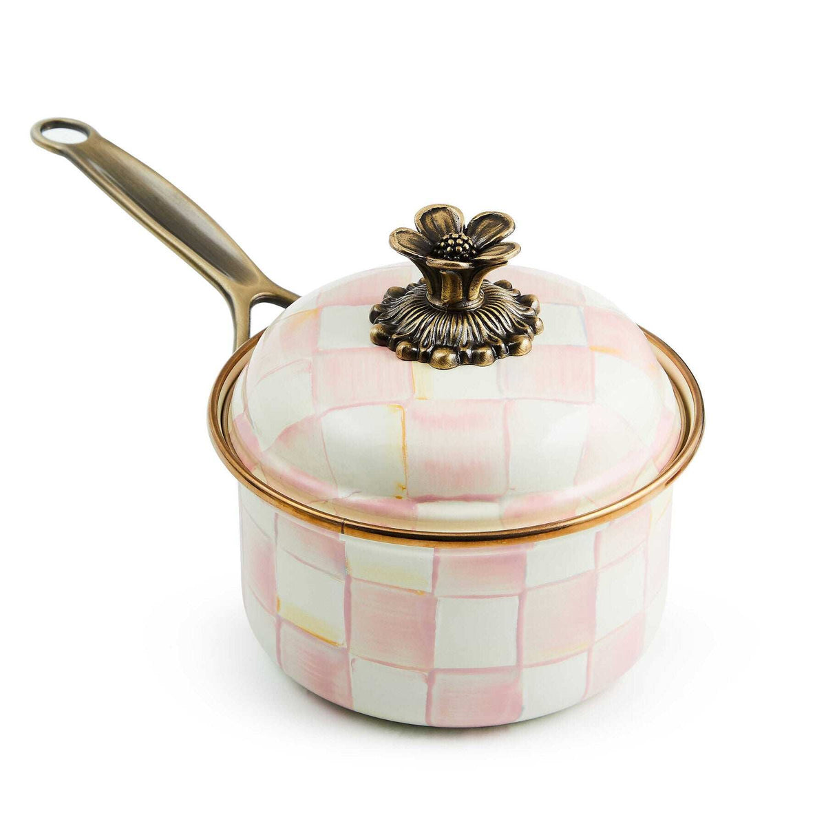 Rosy Check Enamel 1 Qt. Saucepan