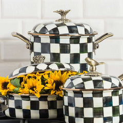 Courtly Check Enamel 7 Qt. Stockpot
