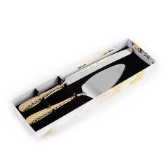 Gold Check Cake Serving Set