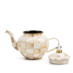 Mocha Check 4 Cup Teapot