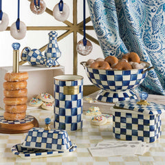 Royal Check Blue Enamel Butter Box