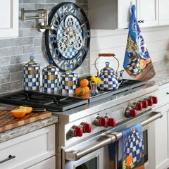 Royal Check Blue Enamel Tea Kettle 1,89L
