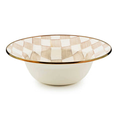 Mocha Check Serving Bowl