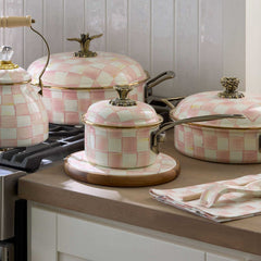 Rosy Check Enamel 1 Qt. Saucepan